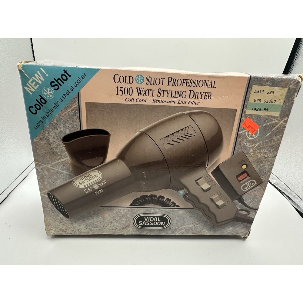 Vidal Sassoon 1500W Mid-Size Professional Hair Dryer 2-Speed Brown Electric